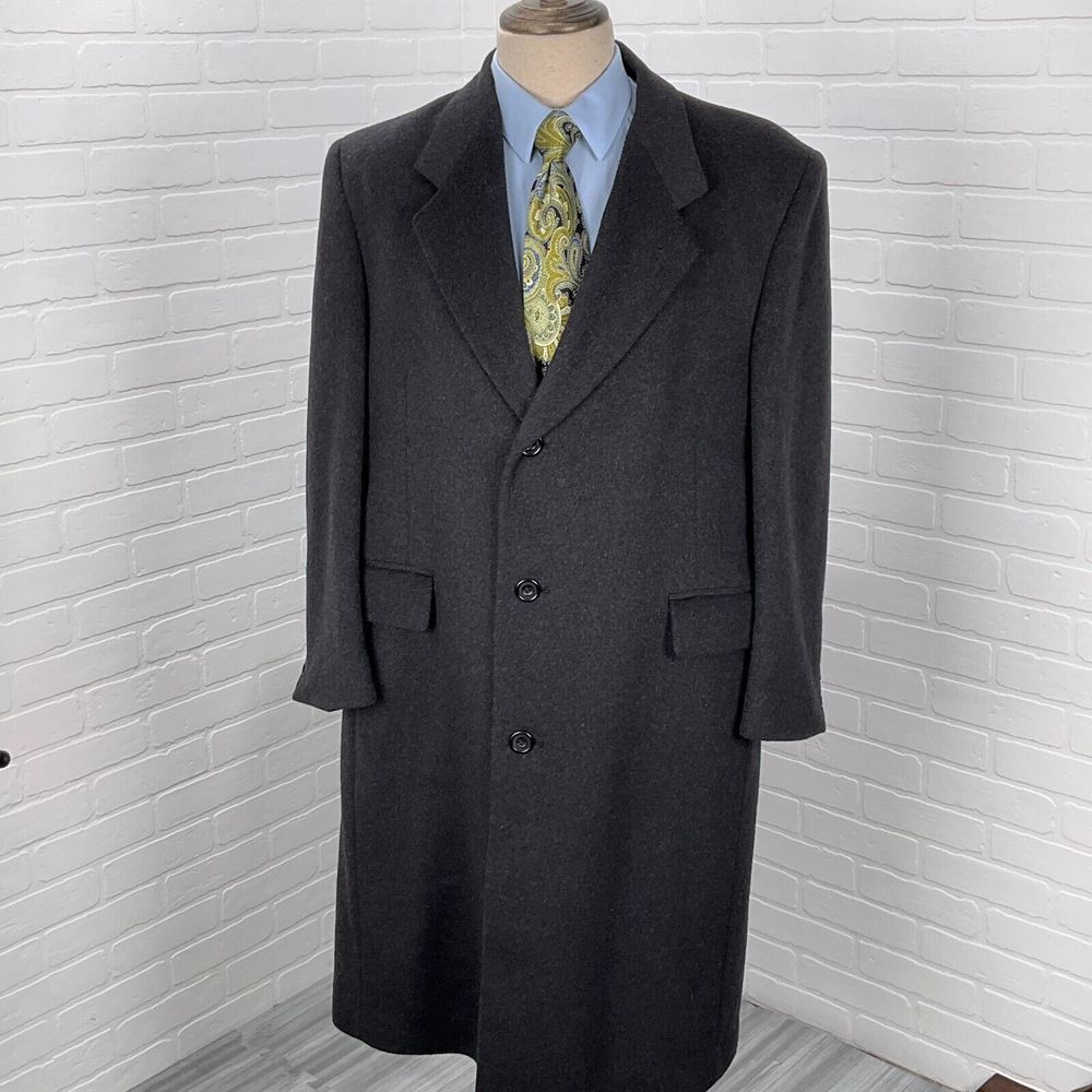 Career Collection Coat Mens 42S Gray Over Dress Long‎ Classic Career Wool